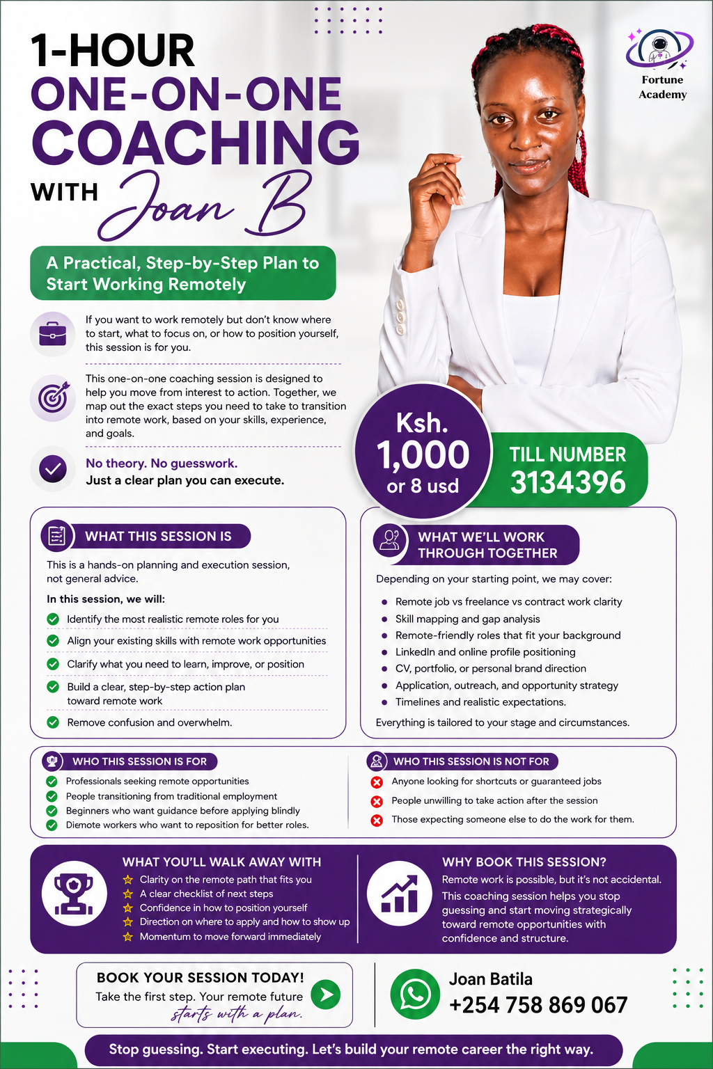 1 hour One-on-One coaching sessions